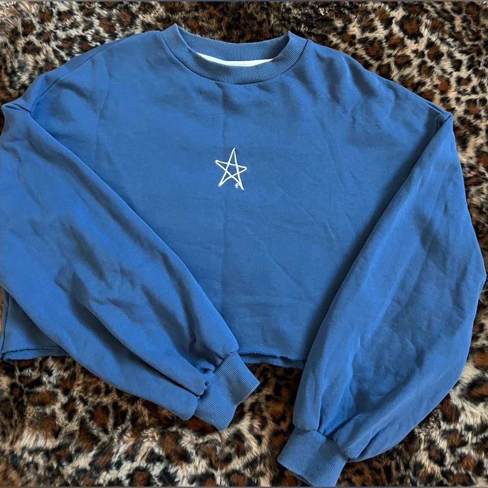Blue Cropped Crewneck